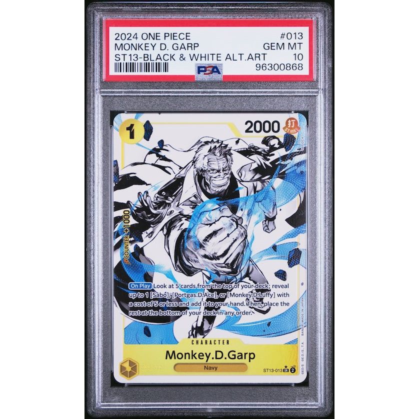 2024 One Piece Ultra Deck-The Three Brothers #013 Monkey D. Garp ST13-Black & White Alternate Art PSA 10