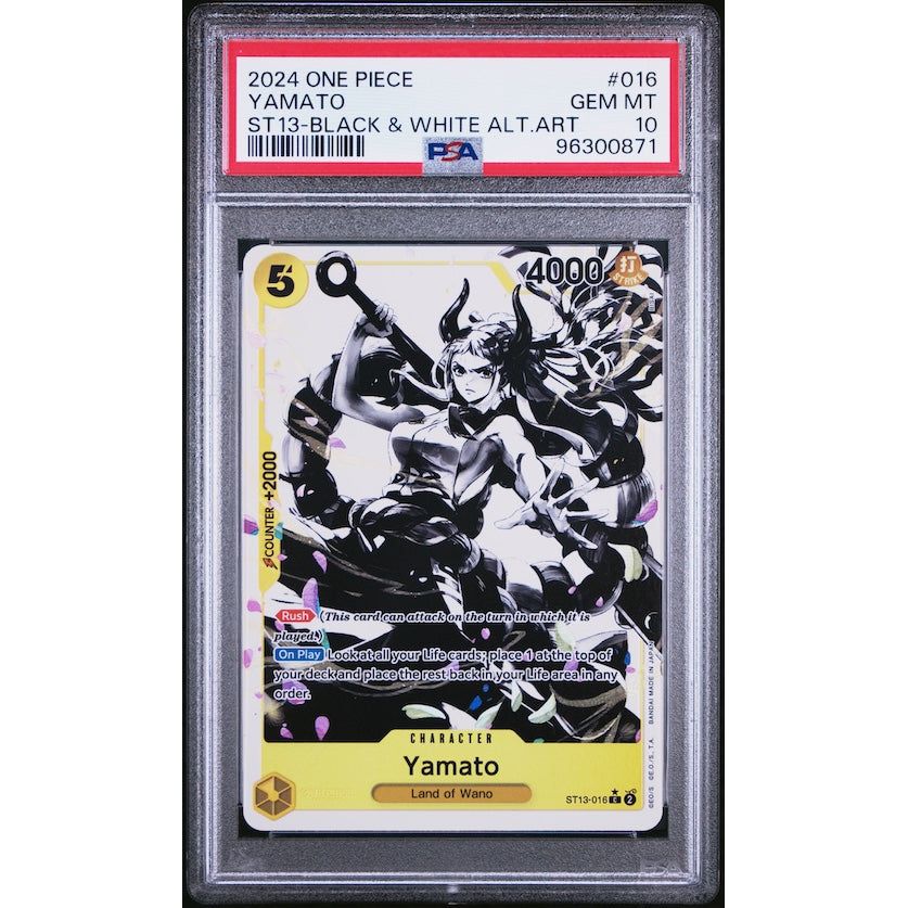 2024 One Piece Ultra Deck-The Three Brothers #016 Yamato ST13-Black & White Alternate Art PSA 10