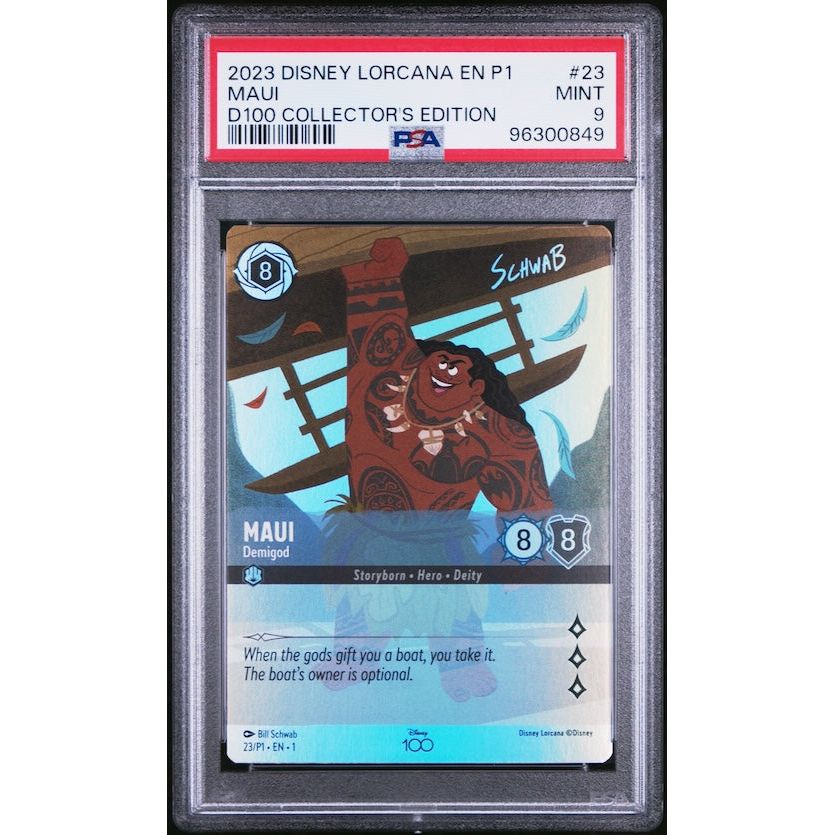 2023 Disney Lorcana En P1-Promo #23 Maui D100 Collector's Edition PSA 9