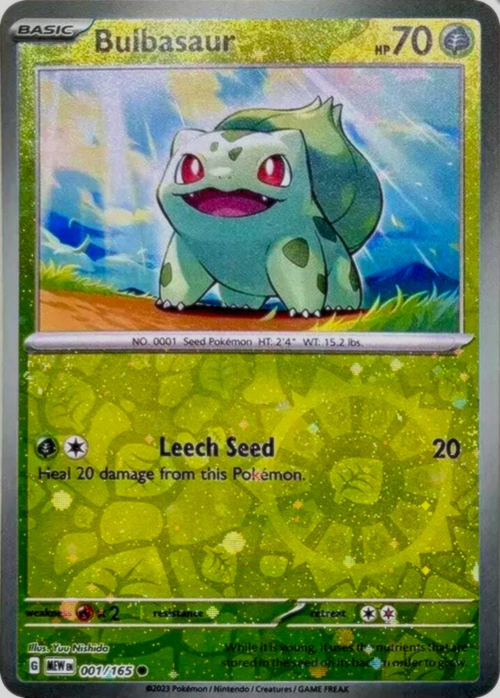 Scarlet & Violet 151 - 001/165 Bulbasaur Common (Cosmos Reverse Holofoil Promo)