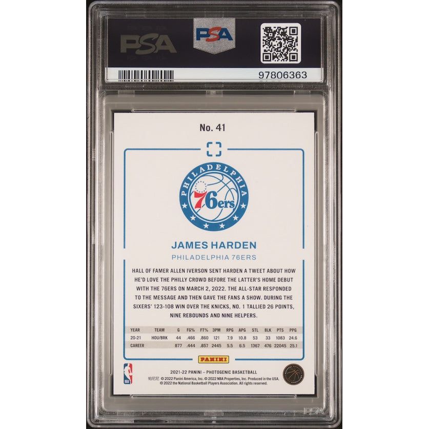 2021 Panini Photogenic #41 James Harden PSA 8