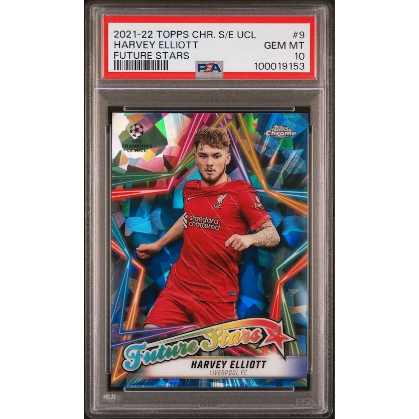 2021-2022 Topps Chrome Sapphire Edition UEFA Champions League Future Stars #9 Harvey Elliott Future Stars PSA 10