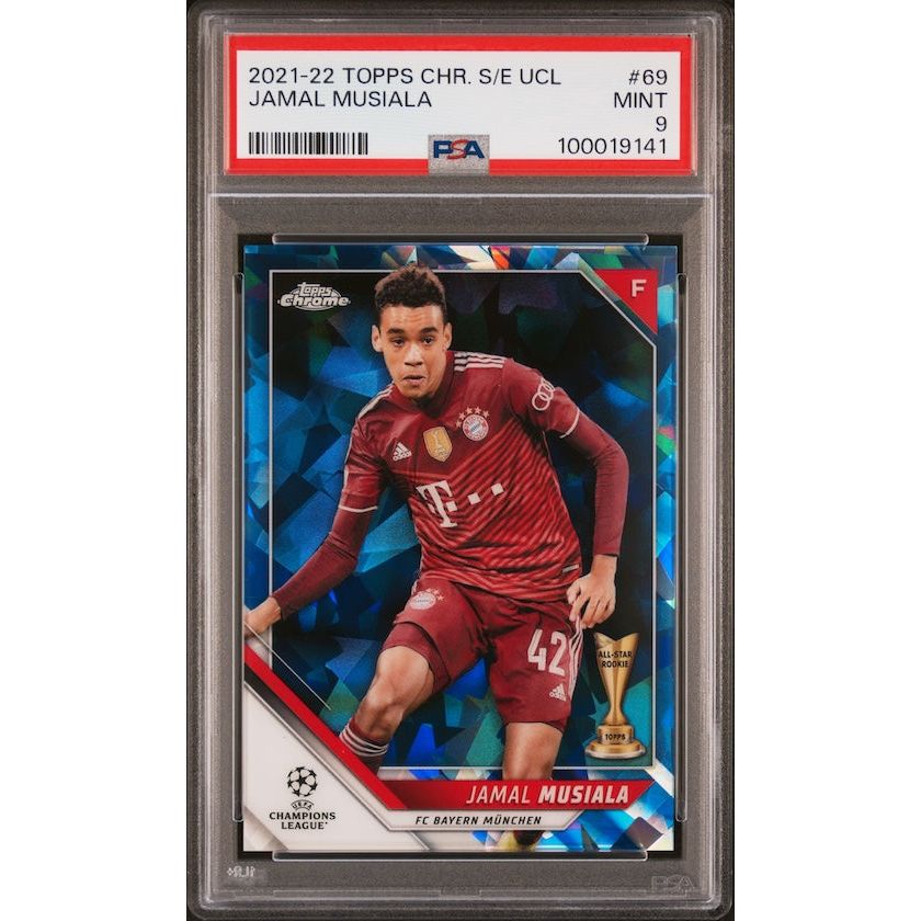 2021-2022 Topps Chrome Sapphire Edition UEFA Champions League #69 Jamal Musiala PSA 9