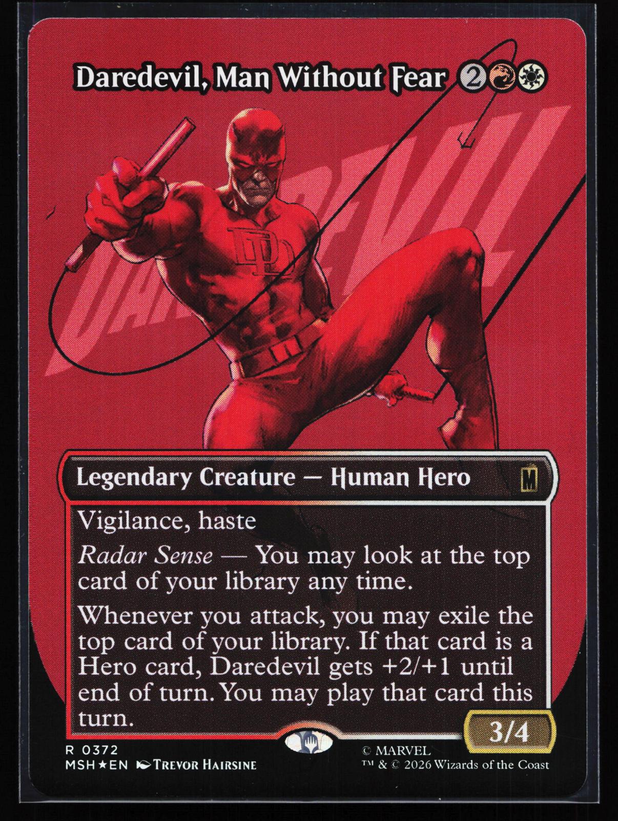 Marvel Super Heroes 372 Daredevil, Man Without Fear (Borderless) (0372) Rare