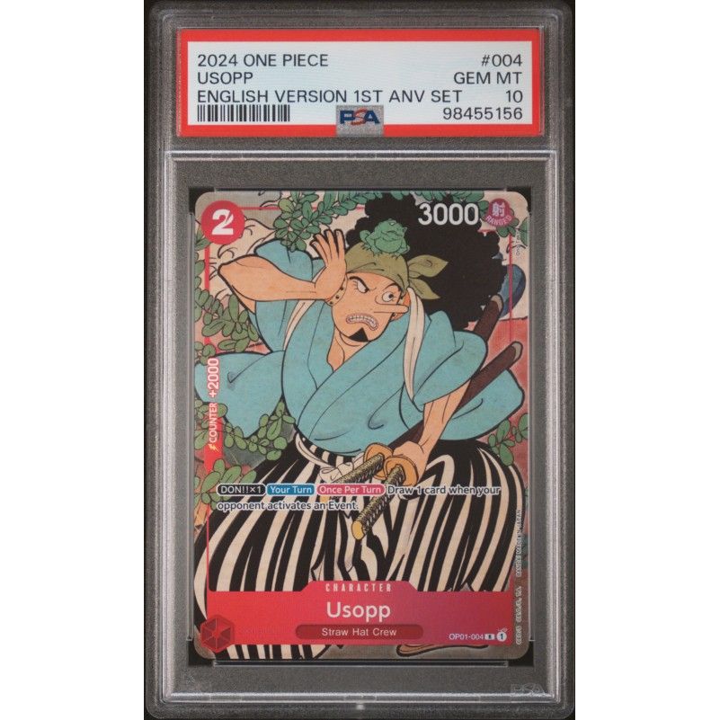 2024 One Piece English Version 1st Anniversary Set #004 Usopp PSA 10