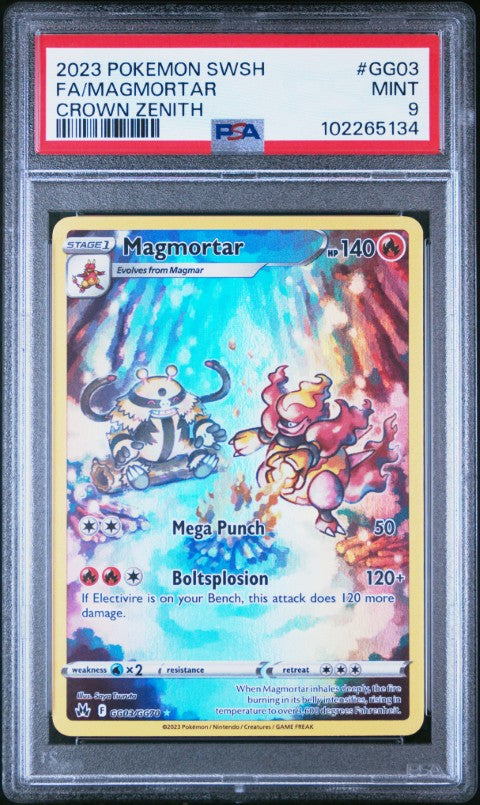 2023 Pokemon Sword And Shield Crown Zenith #GG03 Fa/Magmortar Crown Zenith PSA 9