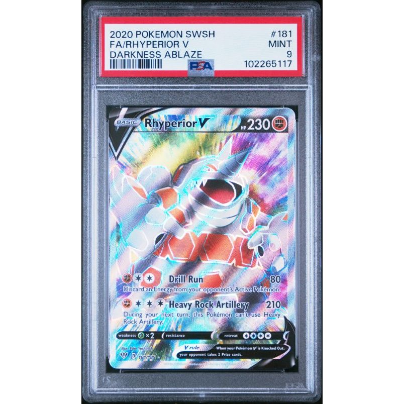2020 Pokemon Sword & Shield Darkness Ablaze #181 Fa/Rhyperior V Darkness Ablaze PSA 9