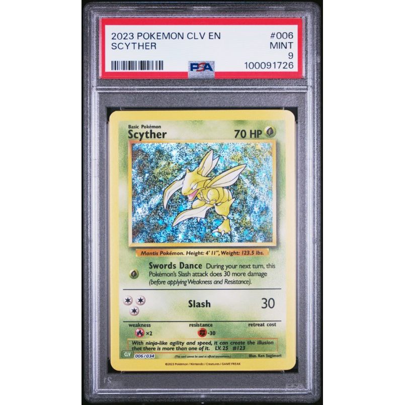 2023 Pokemon Clv-Trading Card Game Classic Venusaur & Lugia Ex Deck #006 Scyther PSA 9