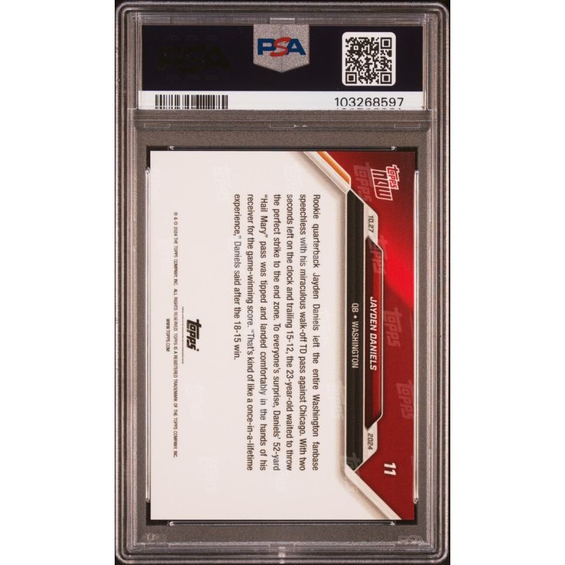 2024 Topps Now #11 Jayden Daniels PSA 10