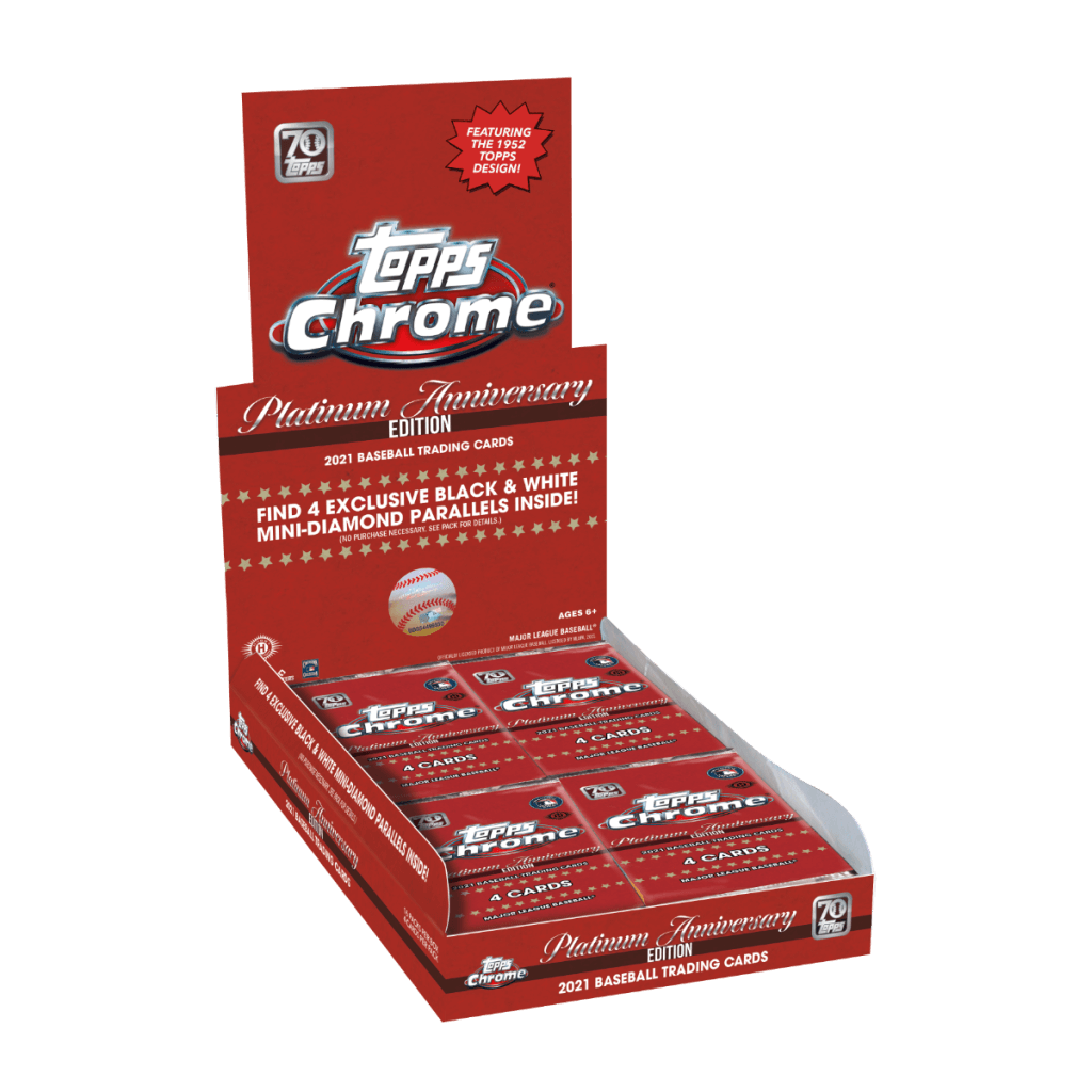 2021 Topps Baseball Chrome Platinum Anniversary Lite Hobby Box (16 Packs)