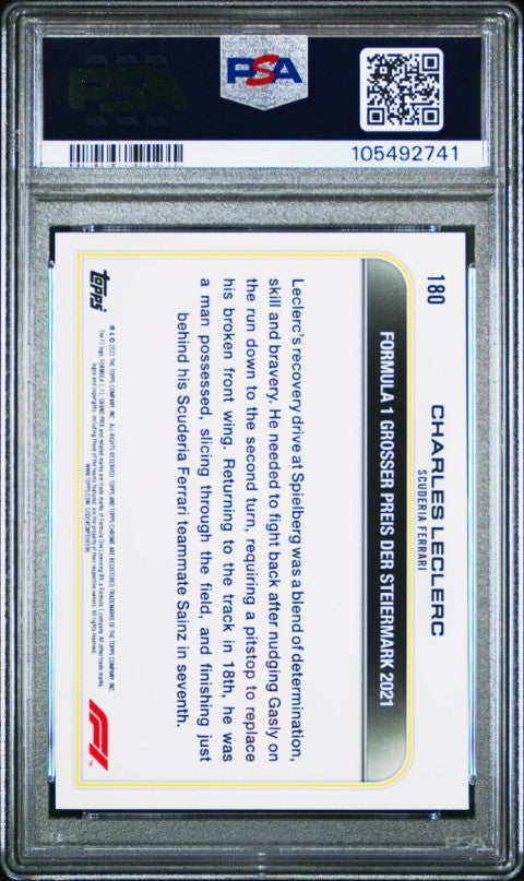 2022 Topps Chrome Formula 1 #180 Charles Leclerc PSA 10