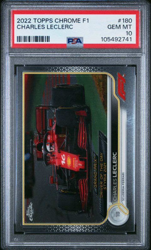 2022 Topps Chrome Formula 1 #180 Charles Leclerc PSA 10