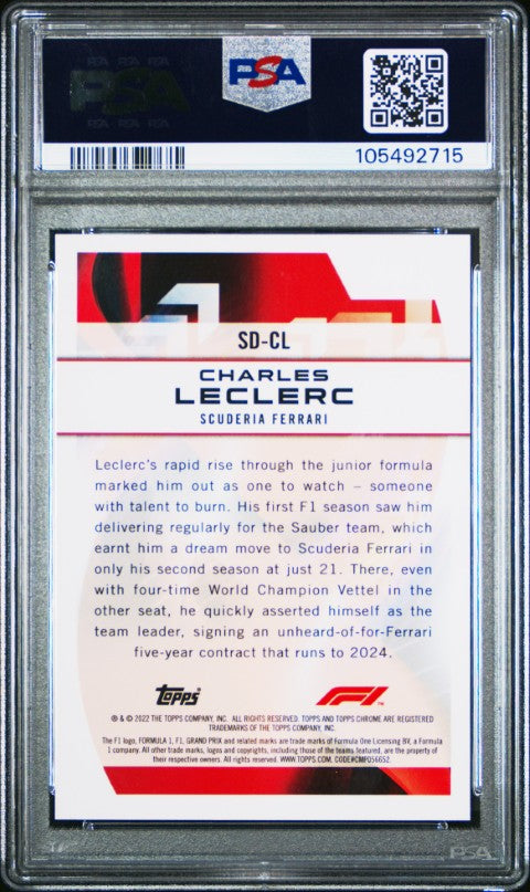 2022 Topps Chrome Formula 1 Speed Demons #SDCL Charles Leclerc Speed Demons PSA 9