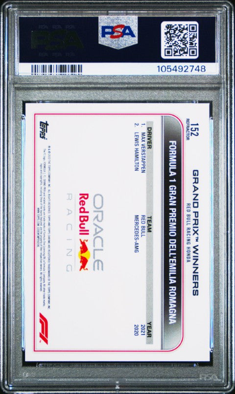 2022 Topps Chrome Formula 1 #152 Max Verstappen Refractor PSA 8