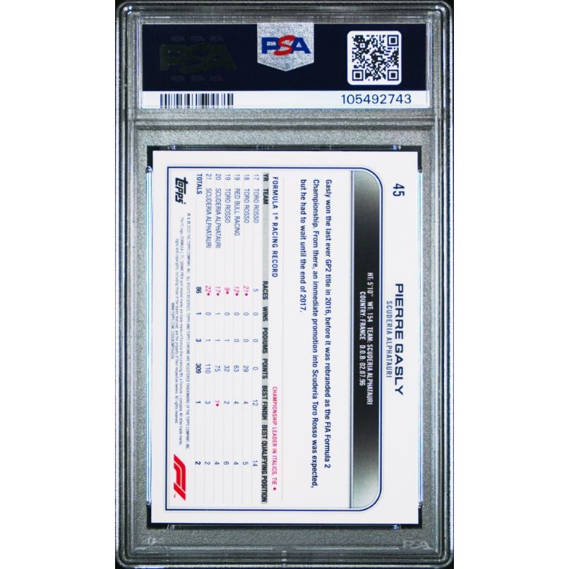 2022 Topps Chrome Formula 1 #45 Pierre Gasly PSA 9