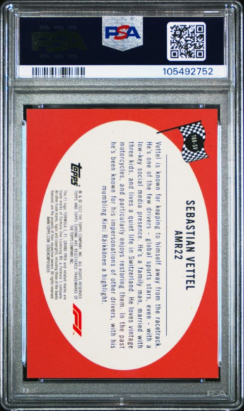 2022 Topps Chrome Formula 1 1968 Topps Hot Rods #T68SV Sebastian Vettel 1968 Topps Hot Rods PSA 9