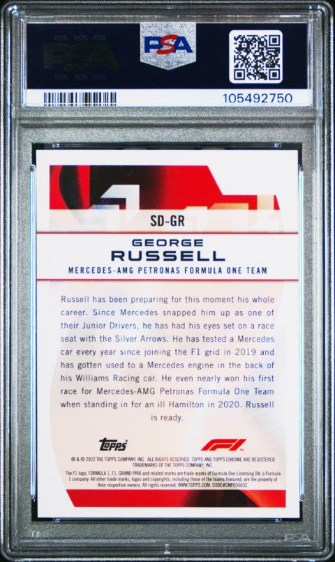 2022 Topps Chrome Formula 1 Speed Demons #SDGR George Russell Speed Demons PSA 9