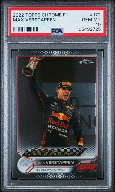 2022 Topps Chrome Formula 1 #172 Max Verstappen PSA 10