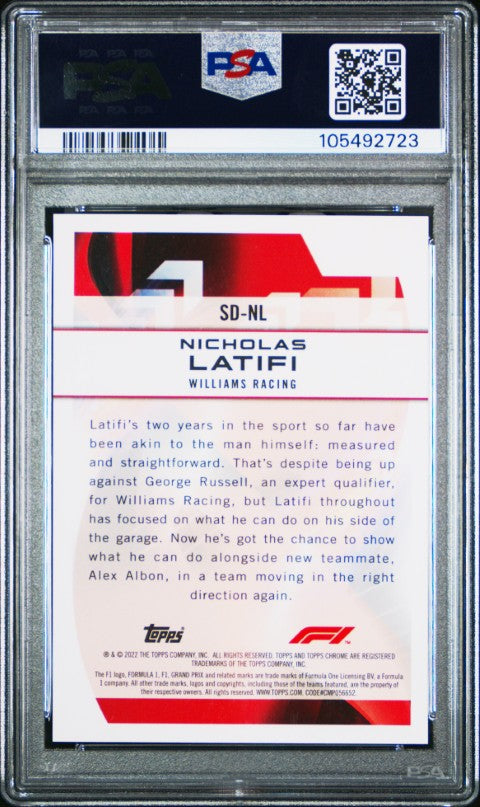 2022 Topps Chrome Formula 1 Speed Demons #SDNL Nicholas Latifi Speed Demons PSA 10