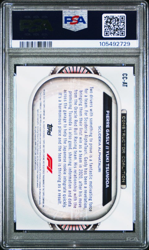 2022 Topps Chrome Formula 1 Constructors Coalition #CCAT P.Gasly/Y.Tsunoda Constructors Coalition PSA 10