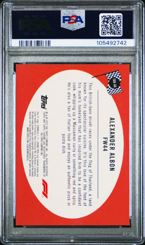 2022 Topps Chrome Formula 1 1968 Topps Hot Rods #T68AA Alexander Albon 1968 Topps Hot Rods PSA 10