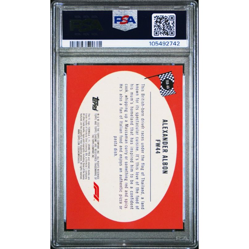 2022 Topps Chrome Formula 1 1968 Topps Hot Rods #T68AA Alexander Albon 1968 Topps Hot Rods PSA 10