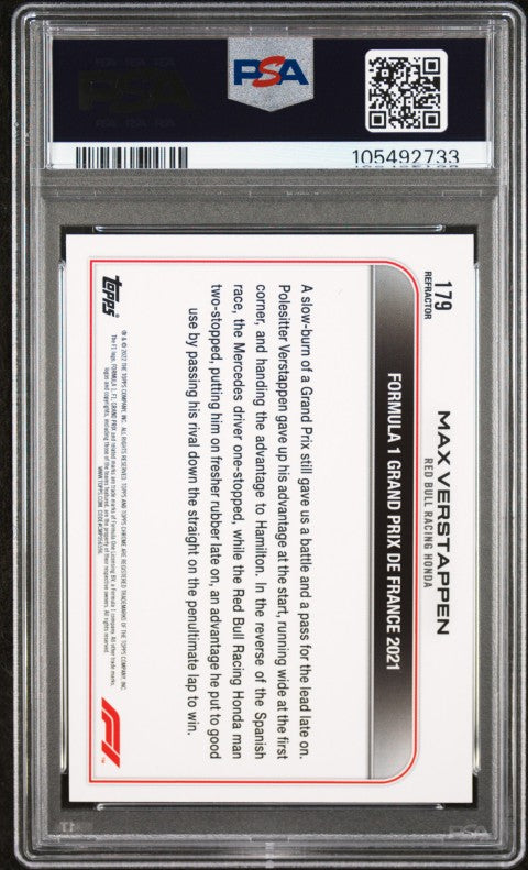 2022 Topps Chrome Formula 1 #179 Max Verstappen Refractor PSA 9