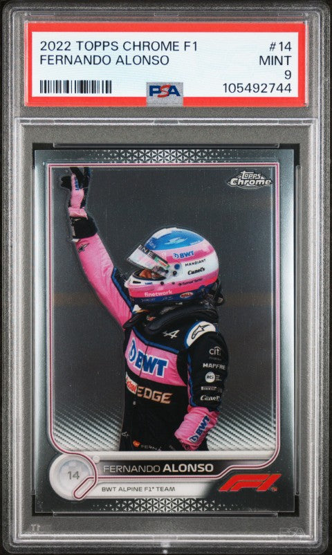 2022 Topps Chrome Formula 1 #14 Fernando Alonso PSA 9