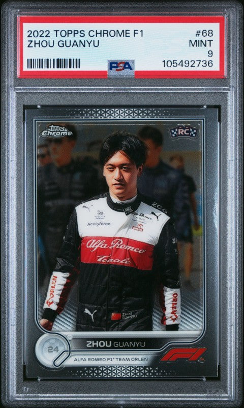 2022 Topps Chrome Formula 1 #68 Zhou Guanyu PSA 9