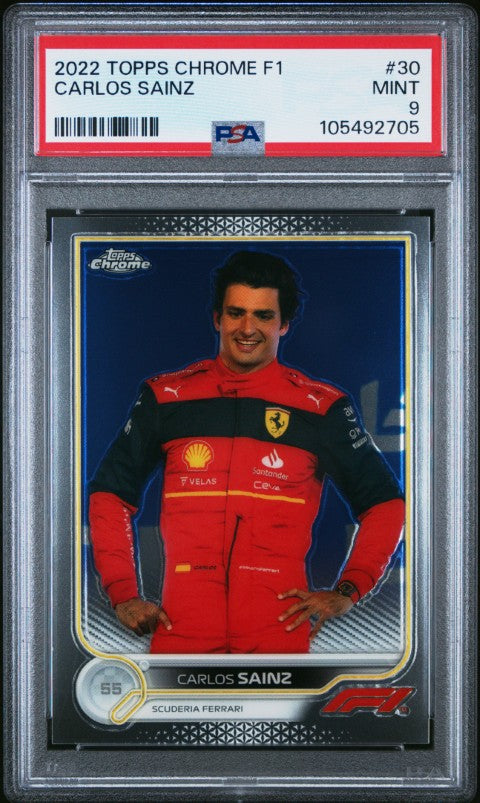 2022 Topps Chrome Formula 1 #30 Carlos Sainz PSA 9