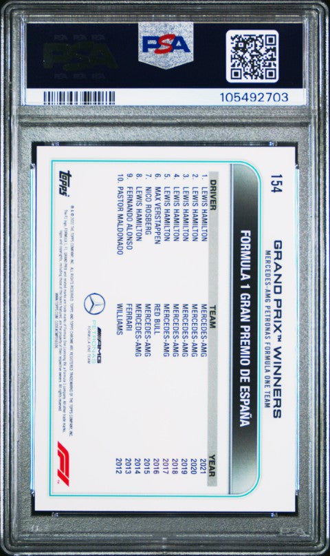 2022 Topps Chrome Formula 1 #154 Lewis Hamilton PSA 10