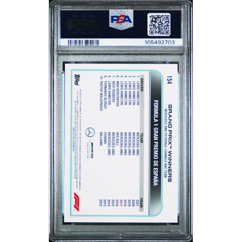 2022 Topps Chrome Formula 1 #154 Lewis Hamilton PSA 10