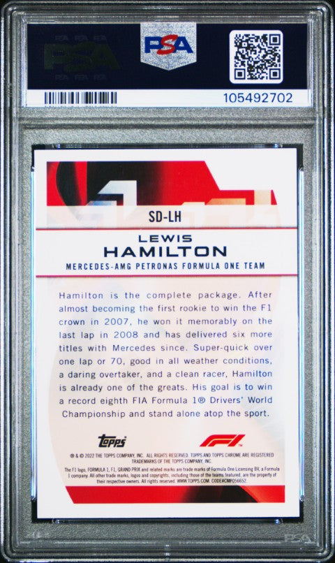 2022 Topps Chrome Formula 1 Speed Demons #SDLH Lewis Hamilton Speed Demons PSA 9