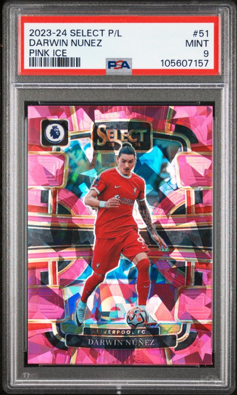 2023-24 Panini Select Premier League #51 Darwin Nunez Pink Ice PSA 9