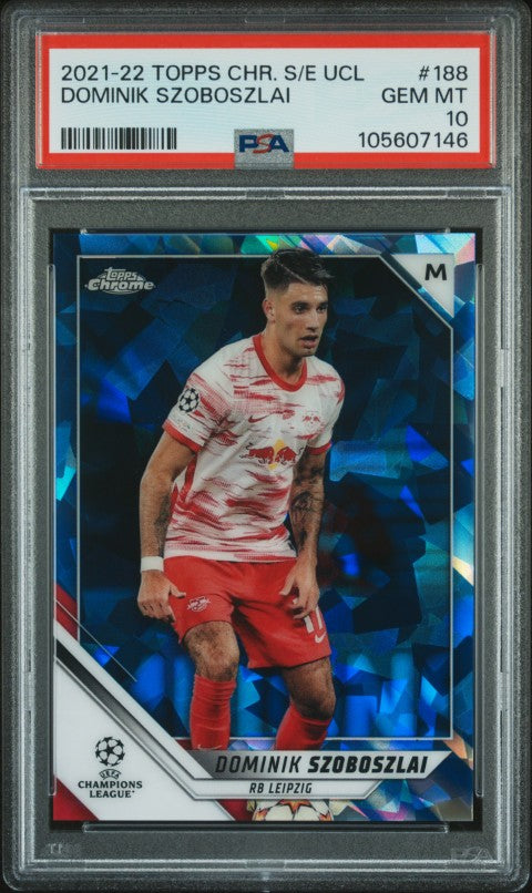 2021-2022 Topps Chrome Sapphire Edition Uefa Champions League #188 Dominik Szoboszlai PSA 10