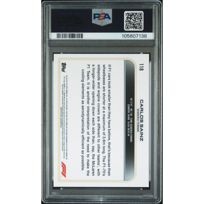 2022 Topps Chrome Formula 1 #118 Carlos Sainz PSA 10
