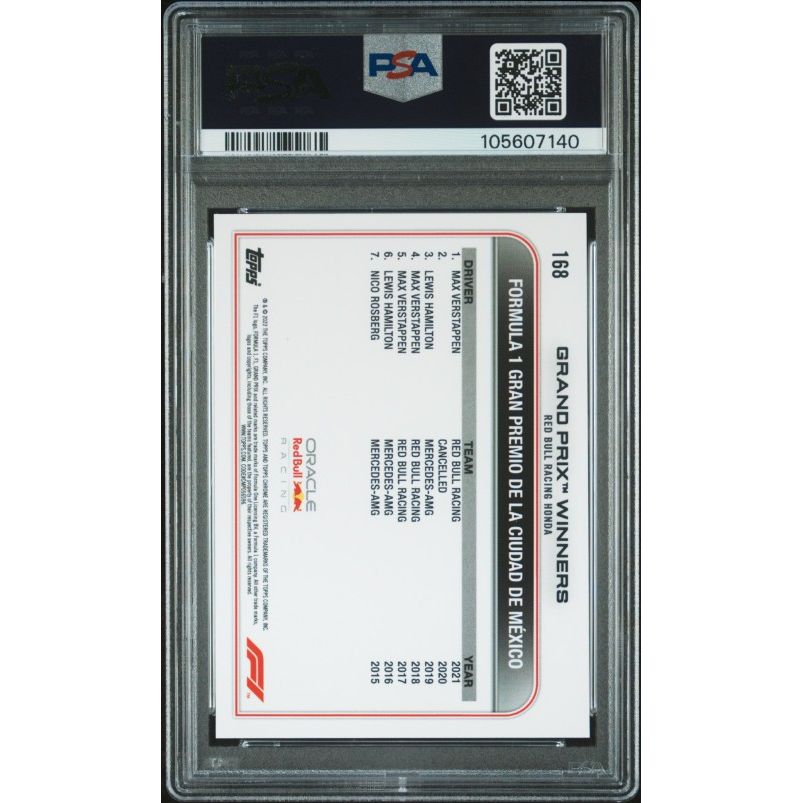 2022 Topps Chrome Formula 1 #168 Max Verstappen PSA 10