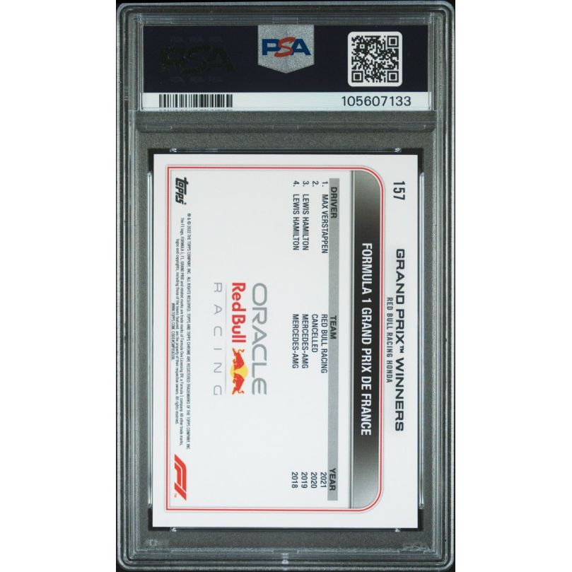 2022 Topps Chrome Formula 1 #157 Max Verstappen PSA 9