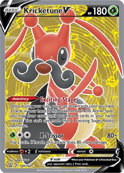 Sword & Shield Battle Styles - 142/163 Kricketune V (Full Art) Ultra Rare
