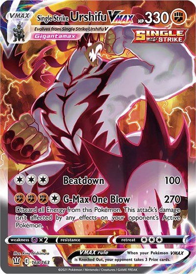 Sword & Shield Battle Styles - 168/163 Single Strike Urshifu VMAX (Alternate Art Secret) Secret Rare Sword & Shield Battle Styles - 168/163 Single Strike Urshifu VMAX (Alternate Art Secret) Secret Rare