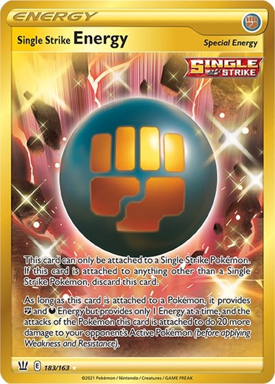 Sword & Shield Battle Styles - 183/163 Single Strike Energy Secret Rare Sword & Shield Battle Styles - 183/163 Single Strike Energy Secret Rare
