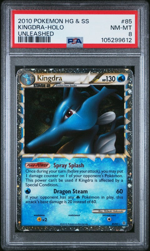 2010 Pokemon Heartgold & Soulsilver Unleashed #85 Kingdra-Holo PSA 8