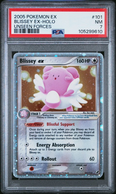 2005 Pokemon Ex Unseen Forces #101 Blissey ex-Holo PSA 7