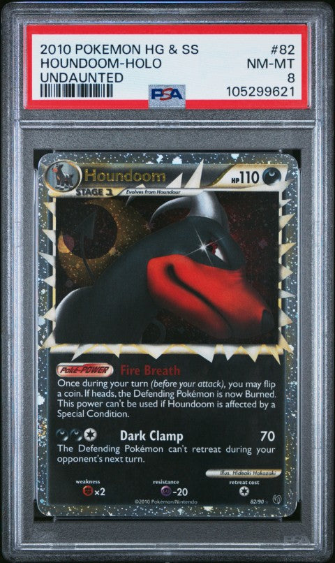 2010 Pokemon Heartgold & Soulsilver Undaunted #82 Houndoom-Holo PSA 8