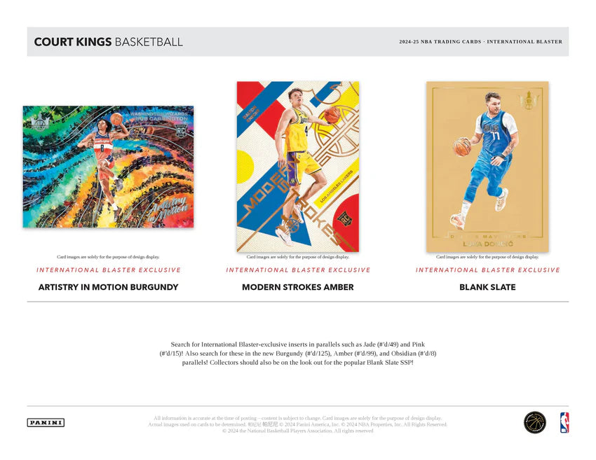 2024-25 Panini Court Kings Basketball Hobby International Blaster Box