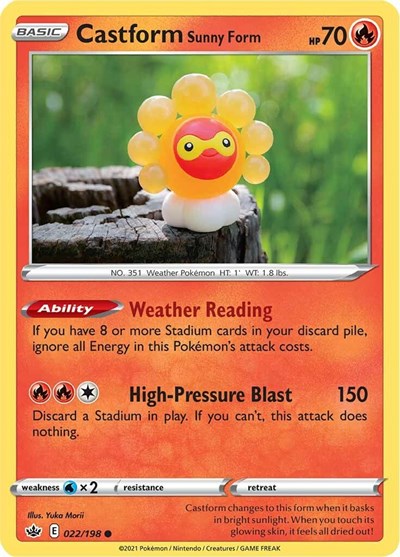 Sword & Shield Chilling Reign - 022/198 Castform Sunny Form Common
