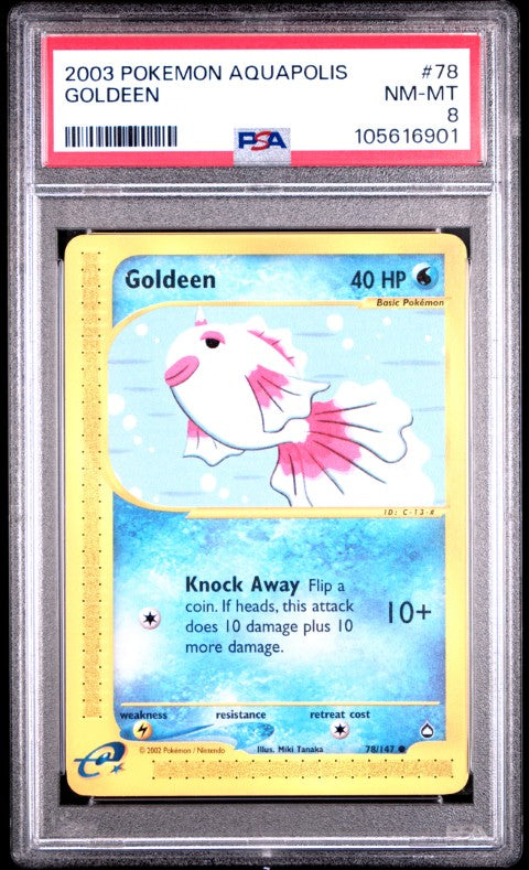 2003 Pokemon Aquapolis #78 Goldeen PSA 8
