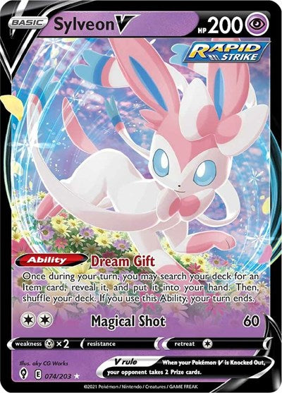 Sword & Shield Evolving Skies - 074/203 Sylveon V Ultra Rare Sword & Shield Evolving Skies - 074/203 Sylveon V Ultra Rare