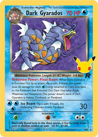 Celebrations Classic Collection - 8/82 Dark Gyarados Classic Collection