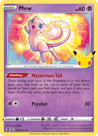 Celebrations - 011/025 Mew Holo Rare Celebrations - 011/025 Mew Holo Rare